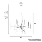 Hunter 19528 Brushed Nickel Hunter Sunjai Brushed Nickel 12 Light Chandelier Ceiling Light Fixture Image 4