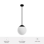 Hunter 19849 Matte Black Hepburn Matte Black With Cased White Glass 1 Light Pendant Ceiling Light Fixture Image 3