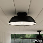 Hunter 46003 Matte Black,White Mill Valley Matte Black And White 1 Light Medium Image 2