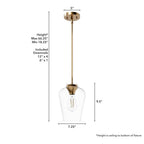 Hunter 45233 Alturas Gold Vidria Alturas Gold With Clear Glass 1 Light Pendant Ceiling Light Fixture Image 3