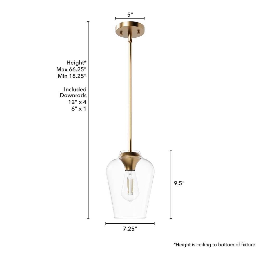 Hunter 45233 Alturas Gold Vidria Alturas Gold With Clear Glass 1 Light Pendant Ceiling Light Fixture Image 3
