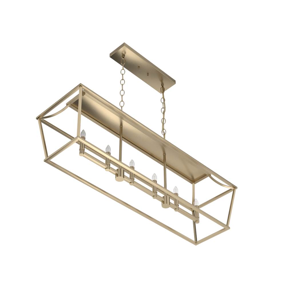 Hunter 19078 Alturas Gold Hunter Laurel Ridge Alturas Gold 6 Light Chandelier Ceiling Light Fixture Image 2