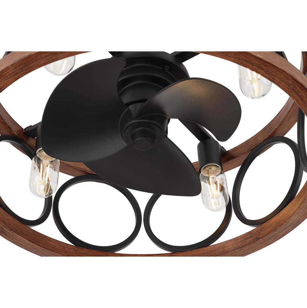 Hunter 50105 Matte Black 22 In Haven Fandelier - Matte Black Image 2