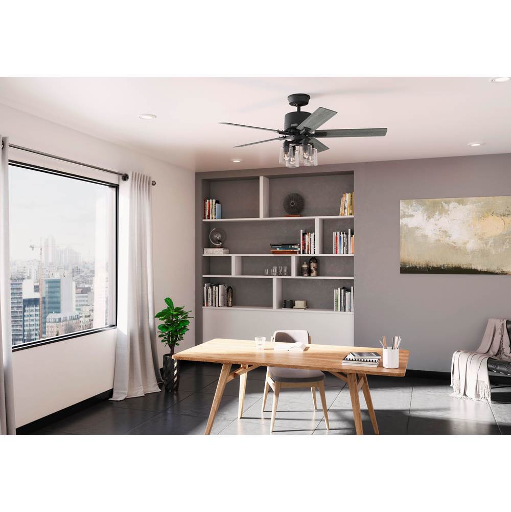 Hunter 52311 Matte Black 52 Inch Wifi Techne Matte Black Ceiling Fan With Led Light Kit And Handheld Remote Image 4