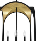 Hunter 19733 Natural Iron Hunter Dukestown Natural Iron And Gold Leaf 4 Light Pendant Ceiling Light Fixture Image 2