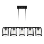 Hunter 48013 Matte Black Astwood Matte Black With Clear Glass 5 Light Chandelier Ceiling Light Fixture Image 8