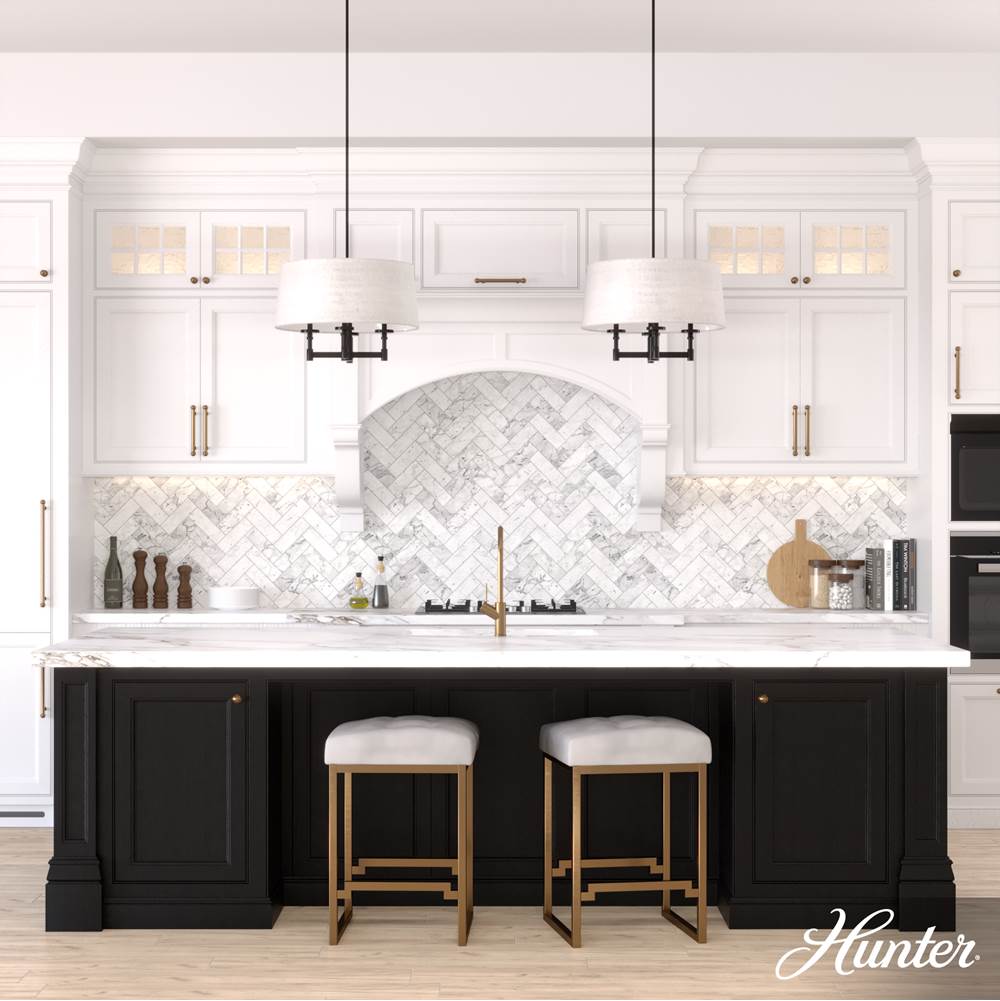 Hunter 19702 Matte Black Shade Chandelier Image 4