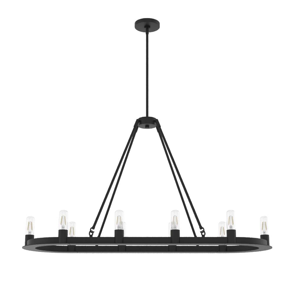 Hunter Saddlewood 46'' Linear Chandelier - Natural Iron