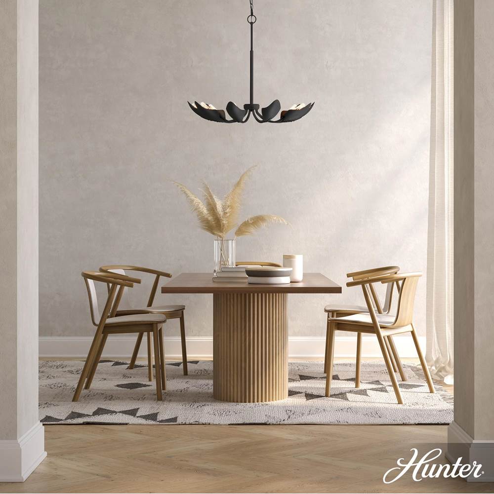 Hunter Juneway Hunter Juneway Matte Black 10 Light Medium Chandelier Ceiling Light Fixture