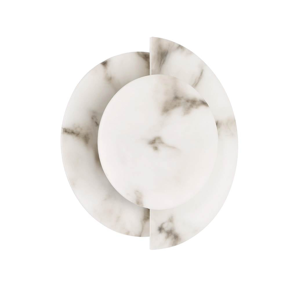 Hunter 13263 Cast Alabaster,Luxe Gold Opaline Crest Jasmine Roth Led 8 Inch Sconce Image 1