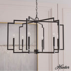 Hunter 45242 Matte Black Zoanne Matte Black 6 Light Chandelier Ceiling Light Fixture Image 4