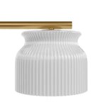 Hunter 13180 Luxe Gold Harlowe Luxe Gold With Cased White Glass 5 Light Chandelier Ceiling Light Fixture Image 5