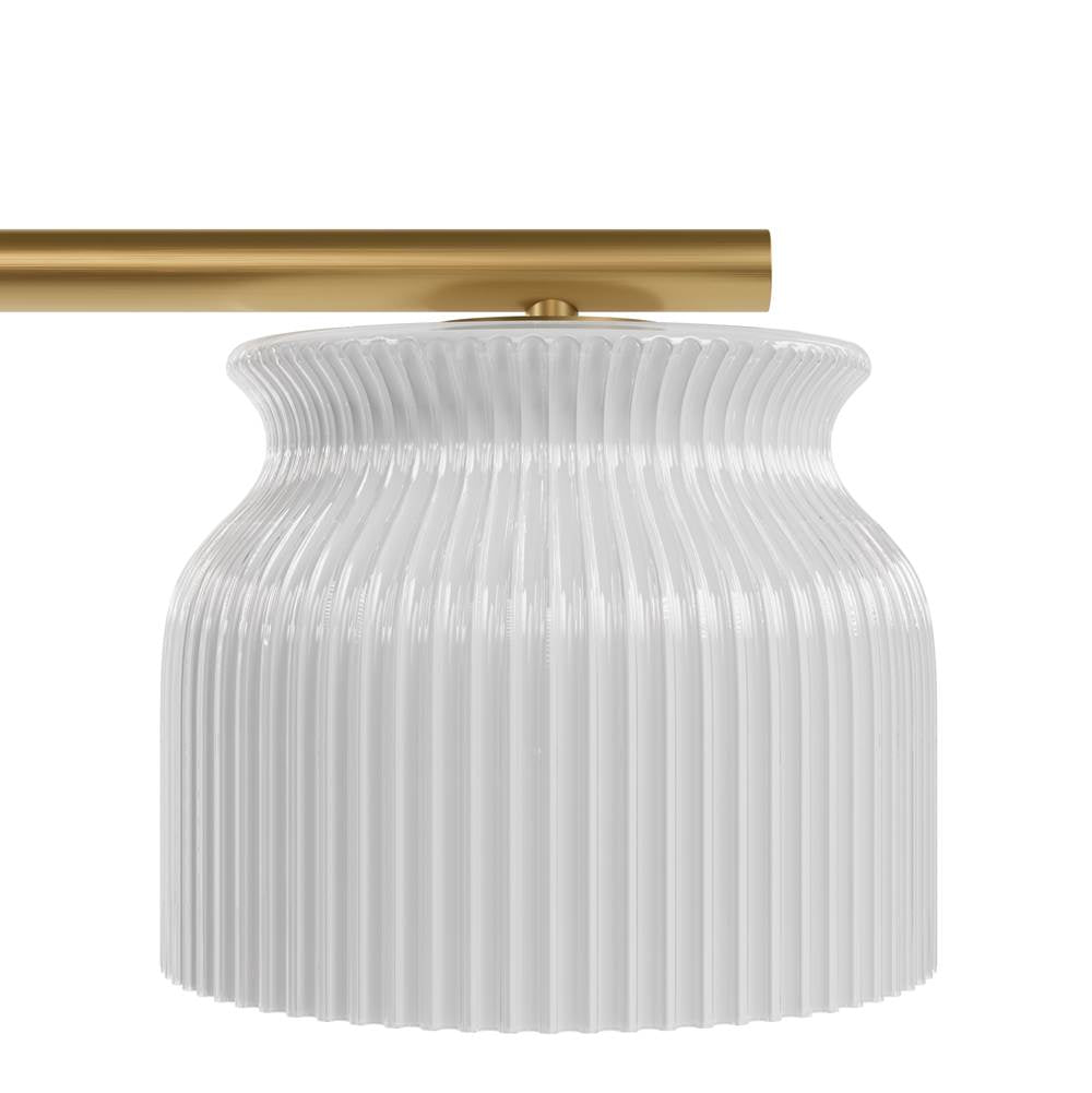 Hunter 13180 Luxe Gold Harlowe Luxe Gold With Cased White Glass 5 Light Chandelier Ceiling Light Fixture Image 5