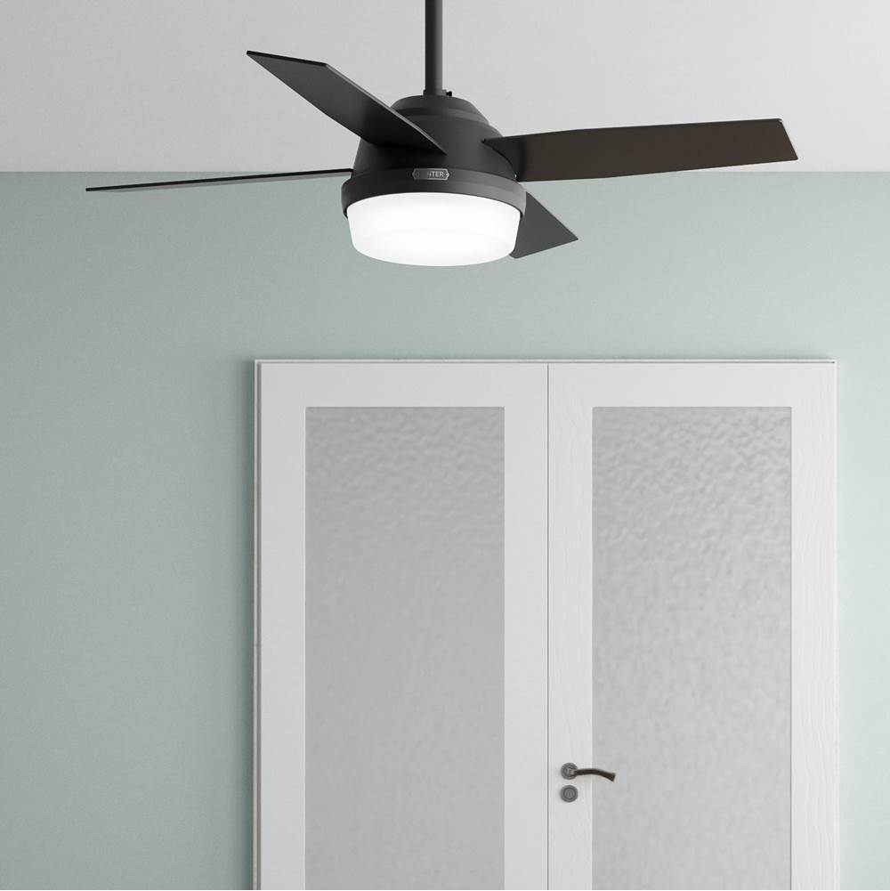 Hunter 52391 Matte Black 44 Inch Dempsey Matte Black Ceiling Fan With Led Light Kit And Handheld Remote Image 4
