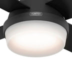 Hunter Dempsey 44 Inch Dempsey Matte Black Ceiling Fan With Led Light Kit And Handheld Remote