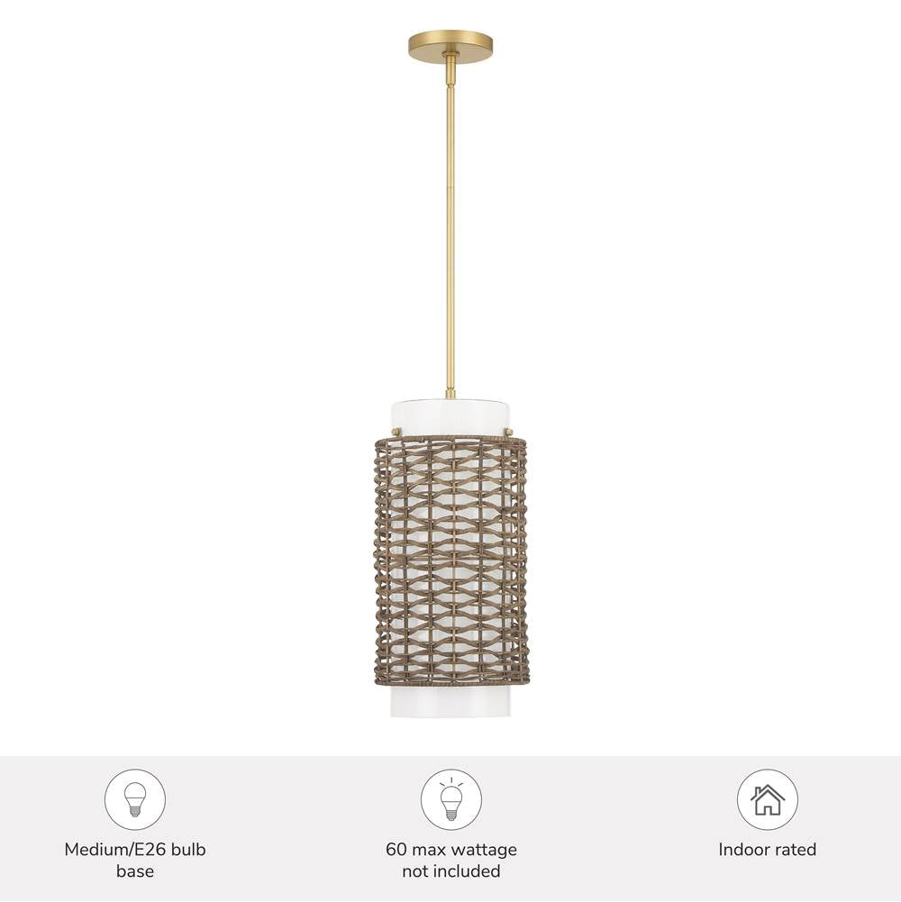 Hunter 48207 Luxe Gold Laila 1 Light Medium Pendant Brown Image 3