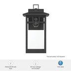 Hunter 46072 Matte Black Hunter Yancy House Matte Black With Clear Glass 1 Light Image 6