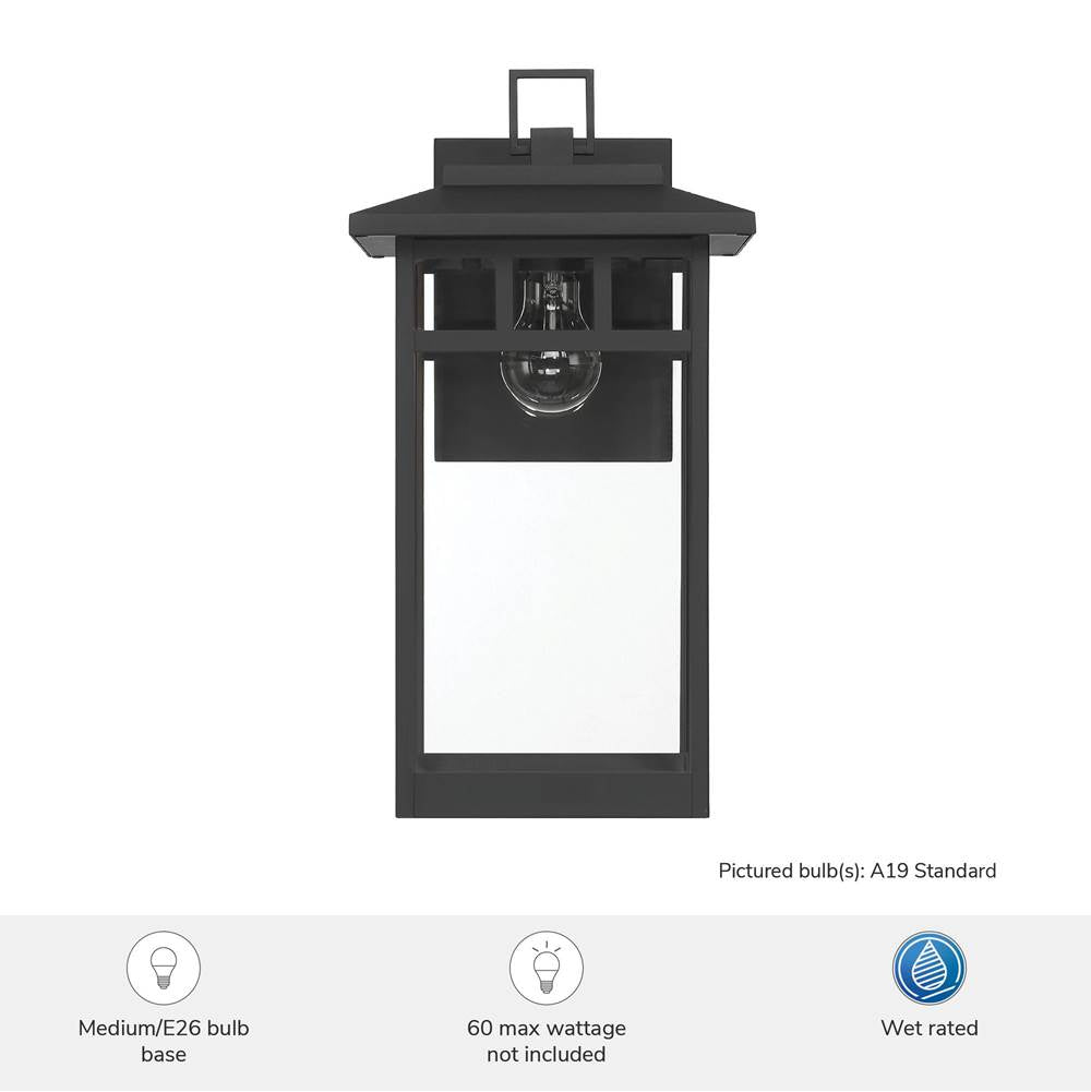 Hunter 46072 Matte Black Hunter Yancy House Matte Black With Clear Glass 1 Light Image 6