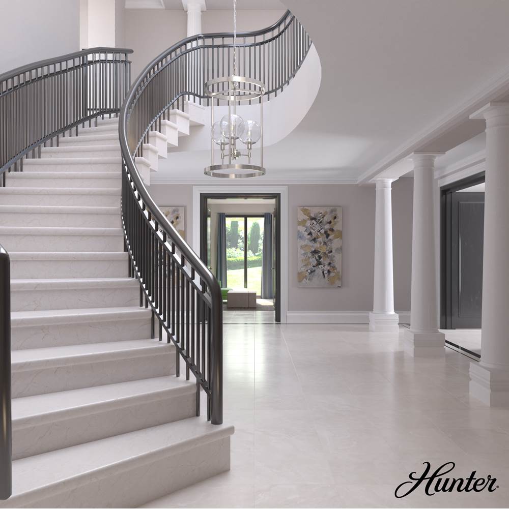 Hunter 19750 Brushed Nickel Xidane 3 Light 15 Inch Foyer Image 4
