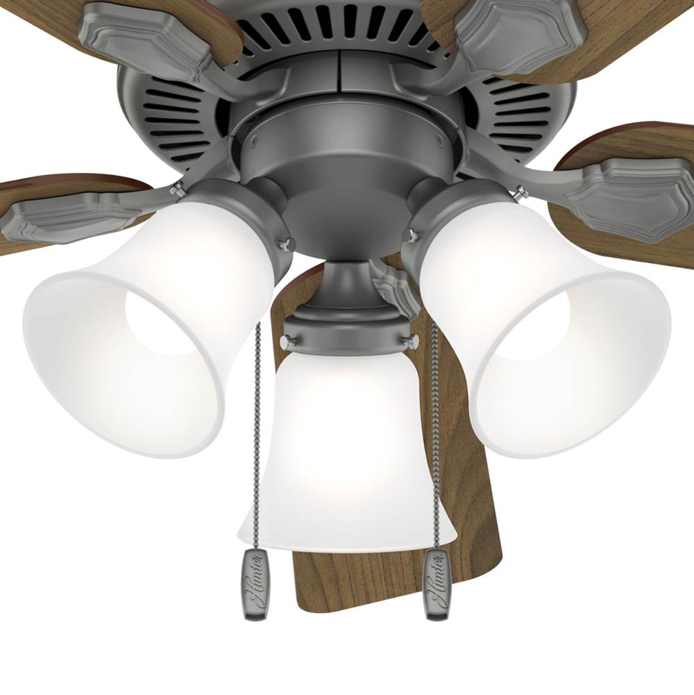 Hunter Swanson Hunter 44 Inch Swanson Matte Silver Ceiling Fan With Led Light Kit And Pull Chain