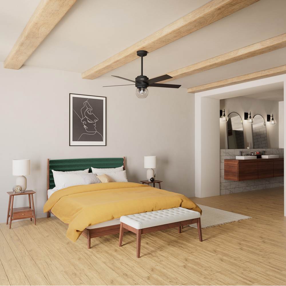 Hunter 52655 Matte Black Hunter 52 Inch Xidane Matte Black Ceiling Fan With Led Light Kit And Handheld Remote Image 4
