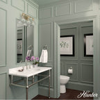 Hunter 48035 Alturas Gold Van Nuys Alturas Gold With Clear Glass 3 Light Vanity Wall Light Fixture Image 5