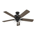 Hunter 51595 Matte Black 52 Inch Rosner Matte Black Ceiling Fan With Led Light Kit And Pull Chain Image 1