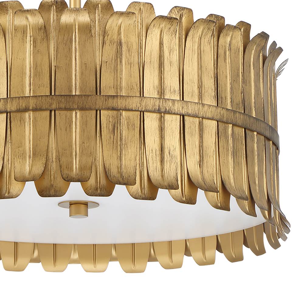 Hunter 48259 Brushed Luxe Gold Valdaz 3 Light Large Pendant Gold Image 2