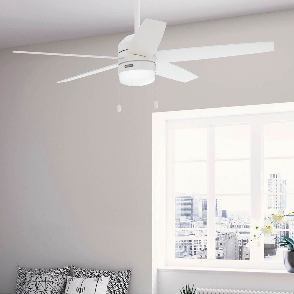 Hunter 52493 Fresh White 52 Inch Bardot Fresh White Ceiling Fan With Led Light Kit And Pull Chain Image 4