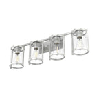 Hunter 48010 Brushed Nickel Astwood Brushed Nickel With Clear Glass 4 Light Vanity Wall Light Fixture Image 7