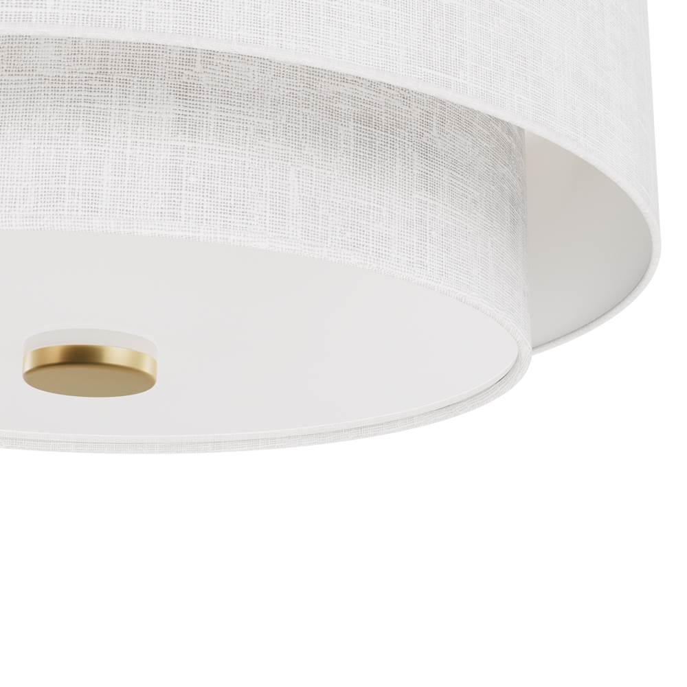 Hunter 48122 Luxe Gold Brookside 2 Light Medium Flush White Image 3
