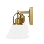 Hunter 13170 Luxe Gold Carrington Isle Luxe Gold With Cased White Glass Glass 3 Light Bathroom Vanity Wall Light Fixture Image 3