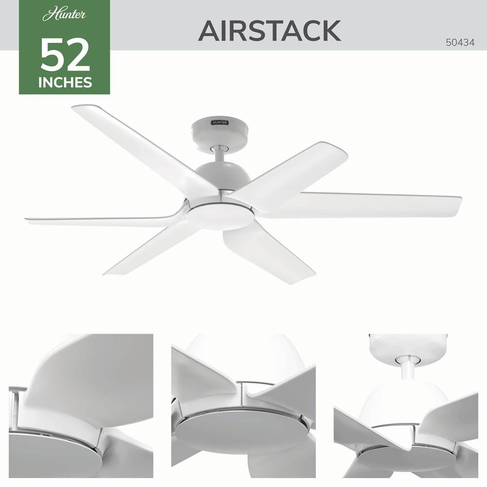 Hunter 50434 Fresh White 52 Inch Airstack Fresh White Image 6