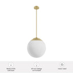 Hunter 19850 Painted Modern Brass Hepburn Painted Modern Brass With Cased White Glass 3 Light Pendant Ceiling Light Fixture Image 3