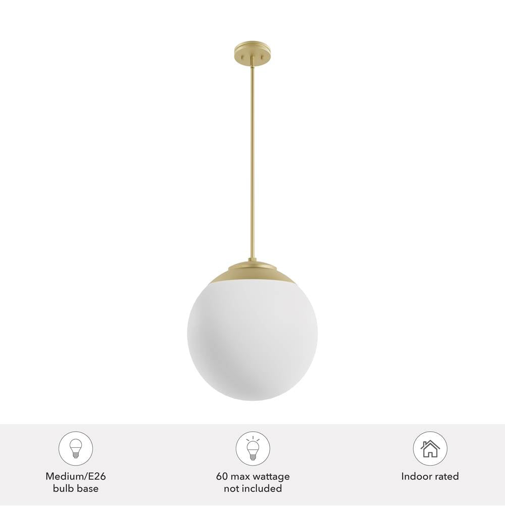 Hunter 19850 Painted Modern Brass Hepburn Painted Modern Brass With Cased White Glass 3 Light Pendant Ceiling Light Fixture Image 3
