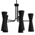 Hunter 19896 Flat Matte Black Hunter Zola Flat Matte Black 10 Light Chandelier Ceiling Light Fixture Image 1