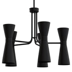 Hunter 19896 Flat Matte Black Hunter Zola Flat Matte Black 10 Light Chandelier Ceiling Light Fixture Image 1