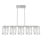 Hunter 48012 Brushed Nickel Astwood Brushed Nickel With Clear Glass 5 Light Chandelier Ceiling Light Fixture Image 8