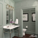 Hunter 48011 Alturas Gold Astwood Alturas Gold With Clear Glass 4 Light Vanity Wall Light Fixture Image 5