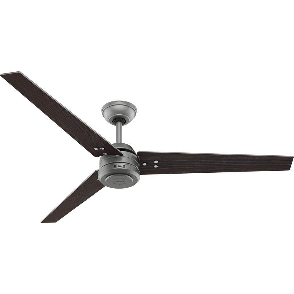 Hunter Cassius 60 Inch Cassius Energy Star Matte Silver Damp Rated Ceiling Fan And Wall Control