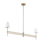 Hunter 13253 Luxe Gold,Off White Linen Camelia Stem Jasmine Roth 2 Light Linear Chandelier Image 2