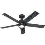 Hunter 52850 Matte Black 52 Inch Erling Energy Star Matte Black Ceiling Fan With Led Light Kit And Handheld Remote Image 1
