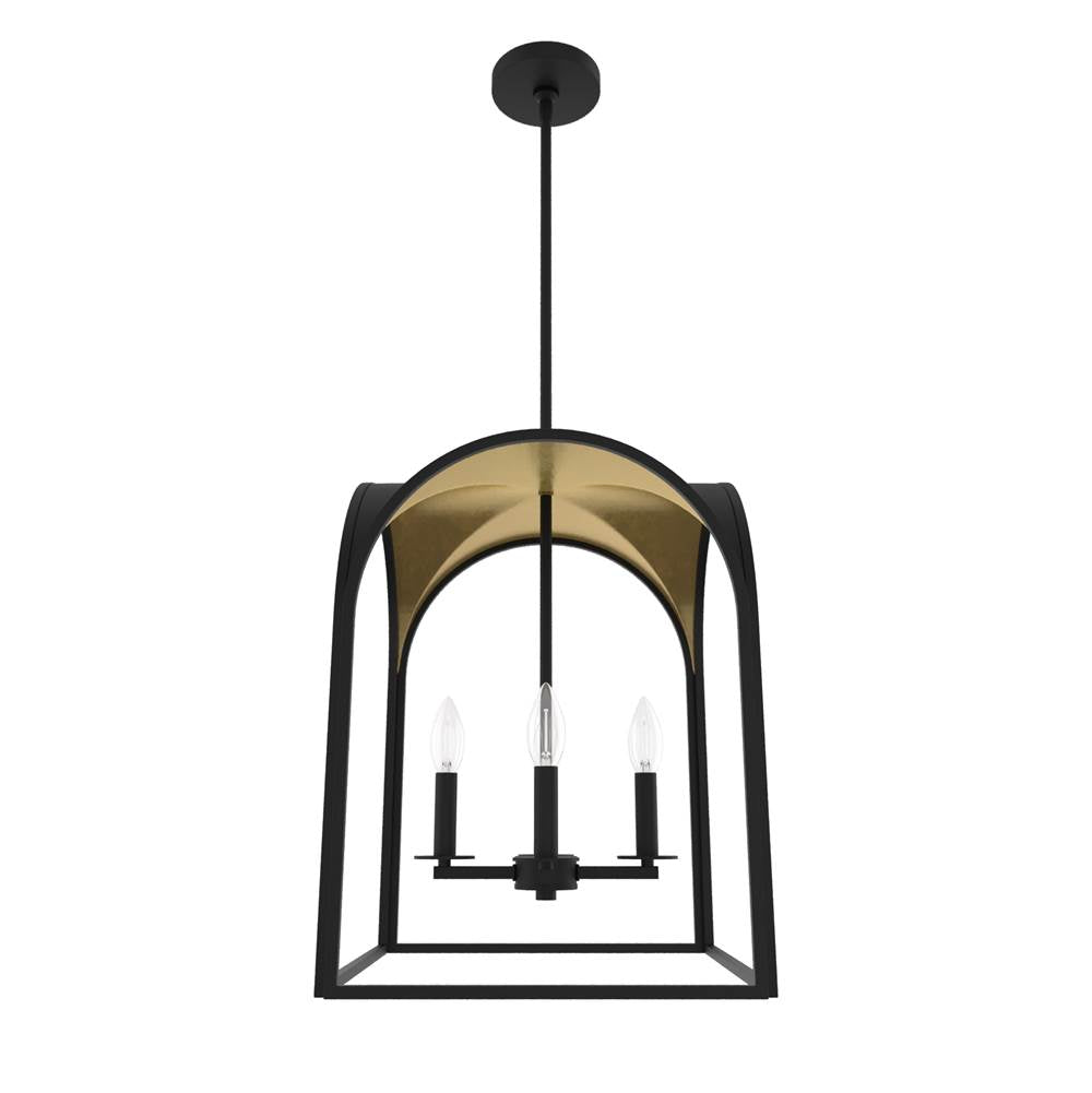 Hunter Dukestown 15'' Lantern Natural Iron Gold Leaf