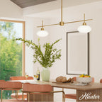 Hunter 13192 Luxe Gold Getty Luxe Gold With Cased White Glass 2 Light Chandelier Ceiling Light Fixture Image 5