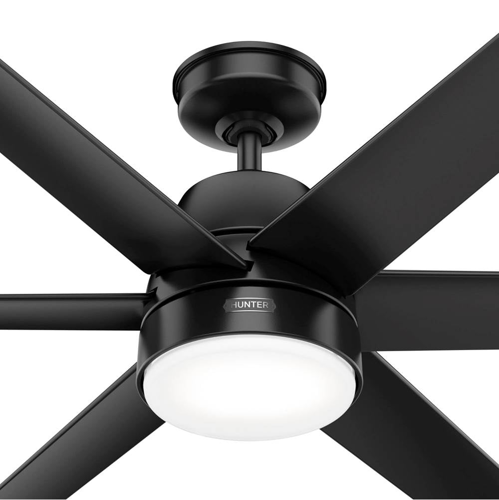 Hunter 51875 Matte Black 60 Inch Skysail Matte Black Wet Rated Ceiling Fan With Led Light Kit And Handheld Remote Image 3