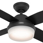 Hunter 52391 Matte Black 44 Inch Dempsey Matte Black Ceiling Fan With Led Light Kit And Handheld Remote Image 3