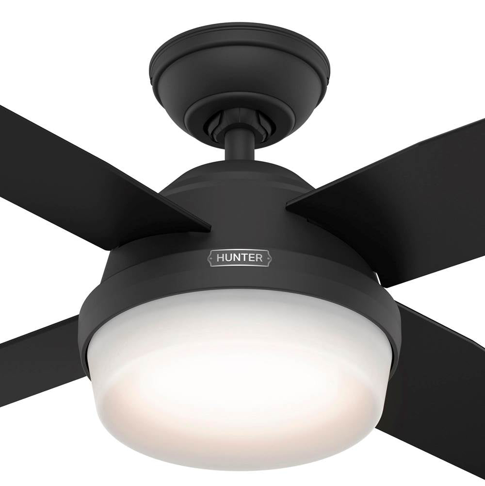 Hunter 52391 Matte Black 44 Inch Dempsey Matte Black Ceiling Fan With Led Light Kit And Handheld Remote Image 3