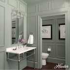 Hunter 48040 Brushed Nickel Van Nuys Brushed Nickel With Clear Glass 4 Light Vanity Wall Light Fixture Image 5