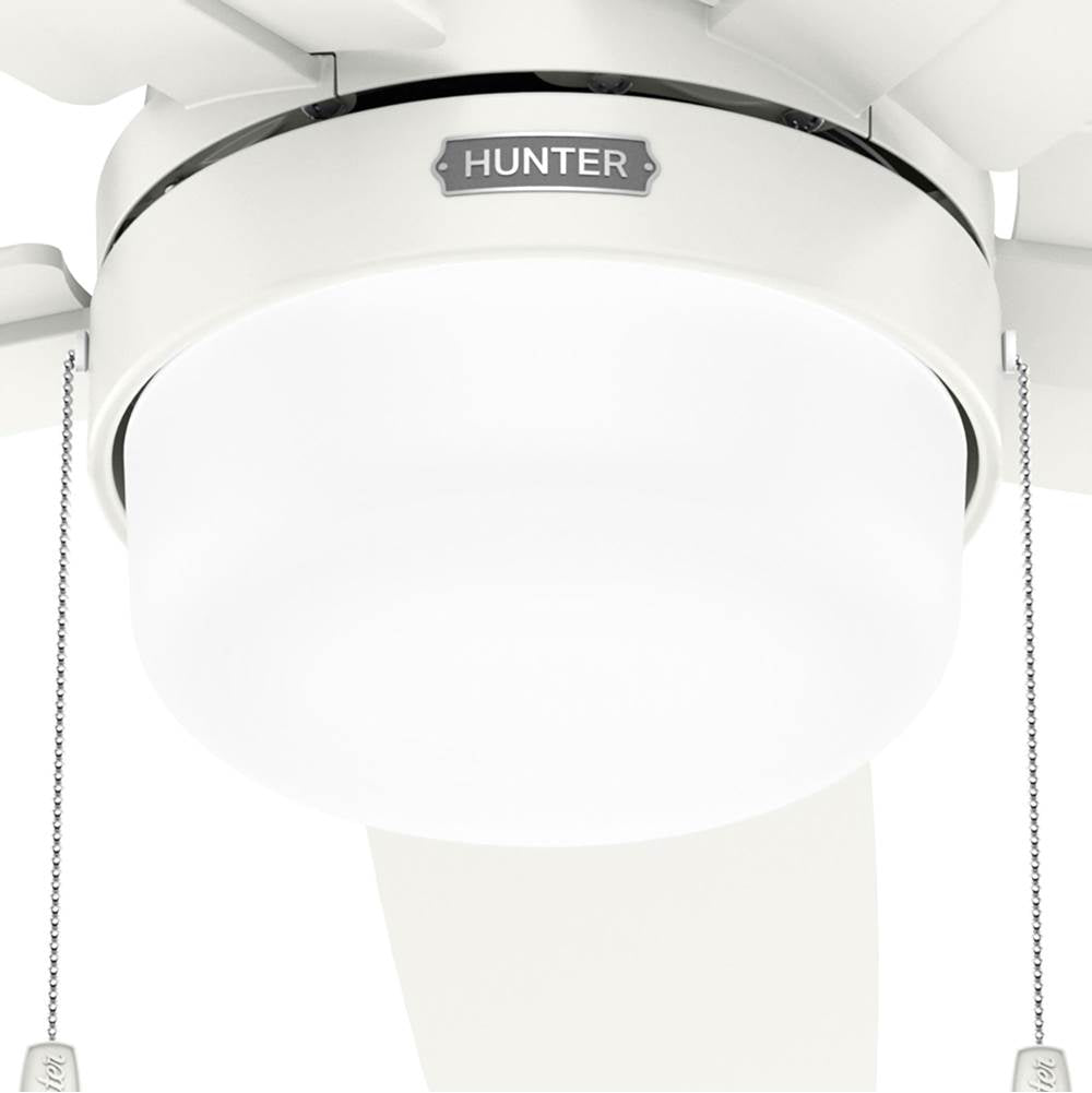 Hunter Anisten 44 Inch Anisten Fresh White Ceiling Fan With Led Light Kit And Pull Chain