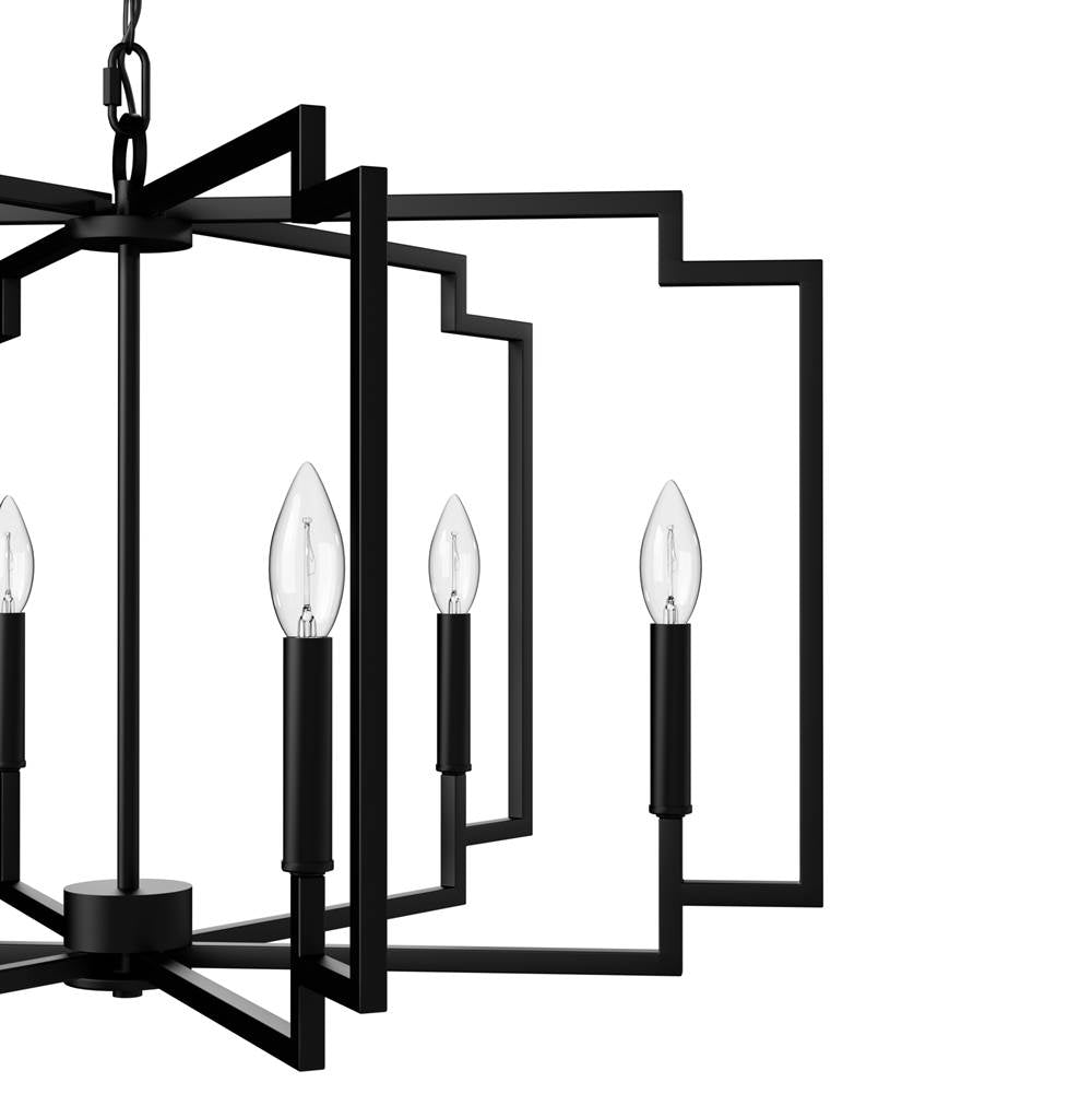 Hunter Zoanne Matte Black 6 Light Chandelier Ceiling Light Fixture